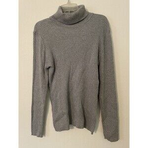 Women's Basic Edition Long Sleeve Turtle Neck Pullover Sil Sparkle Sweater XL